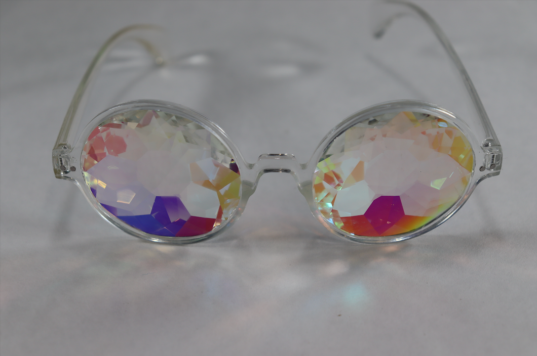 Rose Kaleidoscope Glasses - Clear Frame