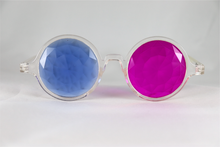 Load image into Gallery viewer, Pink &amp; Blue Kaleidoscope Glasses - Assorted Round Frames